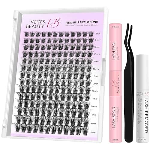 VEYESBEAUTY Ciglia Finte Kit Laminazione Ciglia Kit Newbie's Five-Second Extension Ciglia Finte Ciuffetti Kit Lash Extension Kit Con Bond e Dispositivo Di Rimozione (Bomb kit, 8-16mm) - Image 1