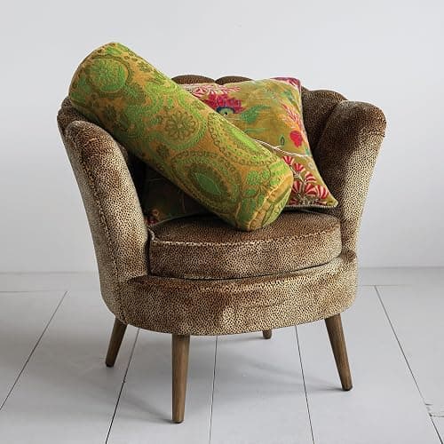Creative Co-Op Cotton Blend Velvet Printed Pillow with Flowers and Mini Pom Pom Trim, Multicolor thumbnail 9