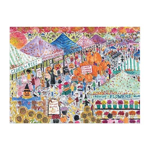Galison Harvest Market – 1000 Piece Michael Storrings Jigsaw Puzzle Featuring Beautiful Artwork of A Harvest Market in The Fall thumbnail 6