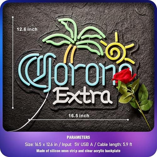Palm Tree Coron Beer Neon Sign for Wall Decor Bar Light Up Signs Extra Beer LED Lights Man Cave Pub Store Party Club Gifts thumbnail 2