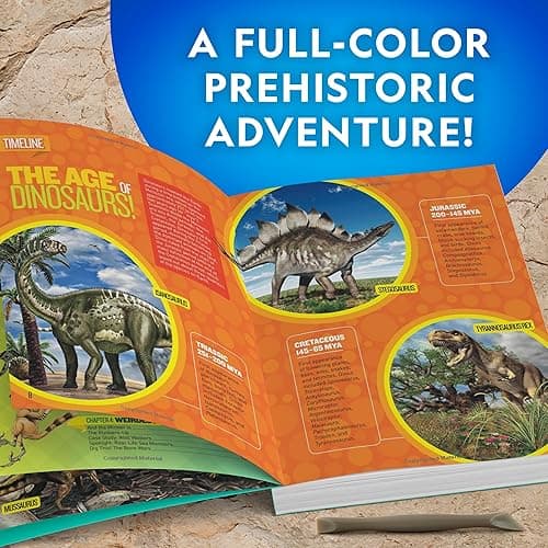 NATIONAL GEOGRAPHIC Dino Fossil Dig Kit & Dinosaur Book for Kids- Excavate a Replica Dinosaur Tooth Fossil and Study Paleontology with a Full-Color Dinosaur Activity Book for Kids (Amazon Exclusive) thumbnail 7