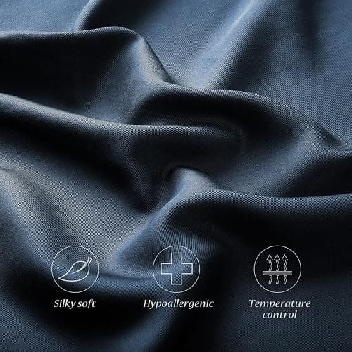 Cooling Side Sleeper Curved Pillow Case Queen 1 Pack 20 * 30 Navy Blue | Rayon Derived from Bamboo Breathable Silky Soft Crescent Pillowcase for Hot Sleepers Fits Curved Side Sleeper Pillows thumbnail 3
