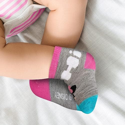 Disney baby-boys Baby Girls & Boys Minnie Mouse, Mickey Mouse, Baby Shark, Justice League 10-pack Infant Sock 0-24 Months thumbnail 2
