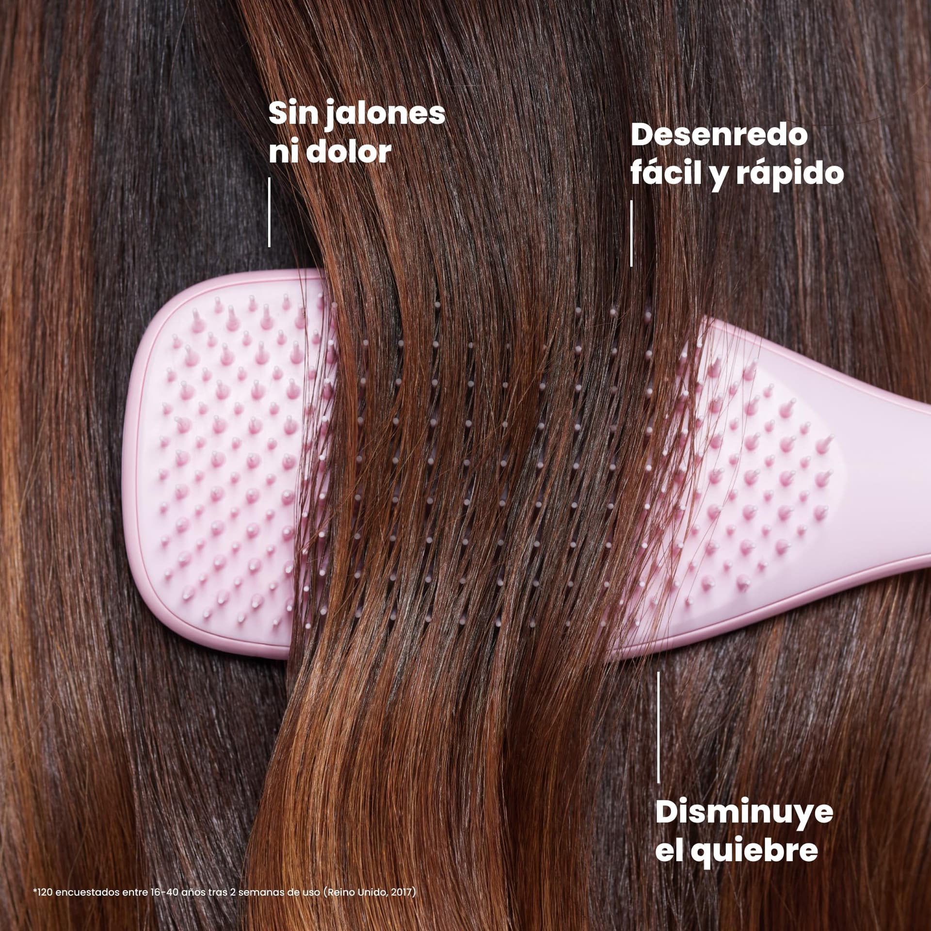 Tangle Teezer Ultimate Detangler Brush, Straight to Wavy, Millennial Pink | Patented two-tier, regular-flex teeth reduce breakage & split ends on wet or dry hair; Shower-friendly hairbrush for all ages thumbnail 5