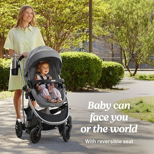 Graco Modes Pramette Travel System, Car Seat and Stroller Combo, Includes SnugRide LX Infant Car Seat and Baby Stroller, 3 Modes: Car Seat Carrier, Pramette, Toddler Stroller, Ellington thumbnail 4