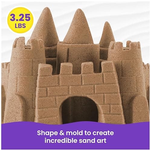 Kinetic Sand 3.25lb Beach Sand Amazon Exclusive, Sensory Toys, Ages 3+ | Moldable Play Sand with Realistic Texture, Refill Playsets & Sensory Bins, Creative Open-Ended Play, Birthday Gifts for Kids thumbnail 3