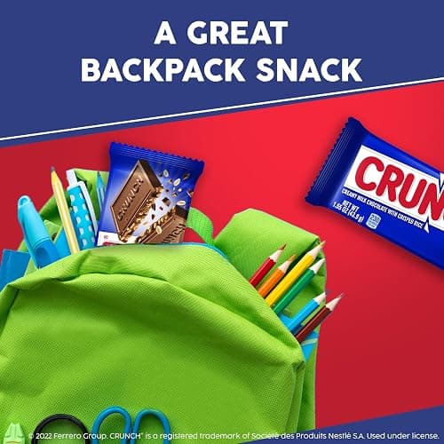 CRUNCH, Bulk 18 Pack, Milk Chocolate and Crisped Rice, Full Size Holiday Candy Bars, Stocking Stuffers, Individually Wrapped, 1.55 oz Each thumbnail 4