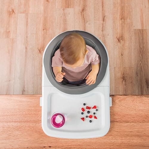 Chicco Hook-On High Chair for Babies and Toddlers, Portable, Rotating | Charcoal/Grey, baby highchair for ages 6-36 months, up to 37 lbs, folds flat, washable seat pad thumbnail 8