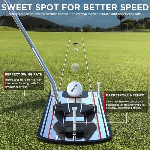 KINGTOP Golf Putting Mirror - Alignment Putting Training Aids for Consistency & Accuracy - Ideal for Indoor | Outdoor Practice, with Carry Bag and Golf Tees thumbnail 6