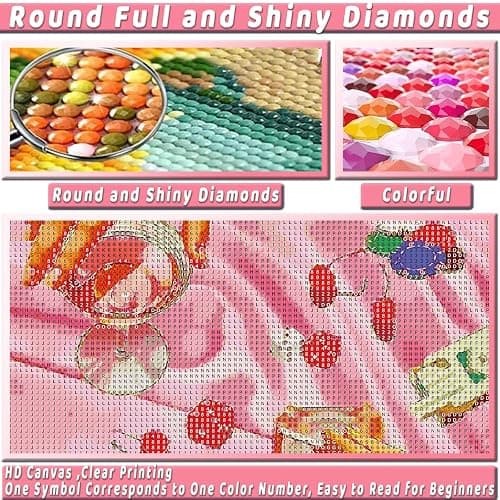 KICHANG Pink Diamond Art Kits for Adults Beginner,DIY Modern Diamond Painting 5D Round Full Drill Diamond Dots Gem Art Crafts with Tools,Funny Crafts for Home Wall Decor&Gift-12x16in thumbnail 4