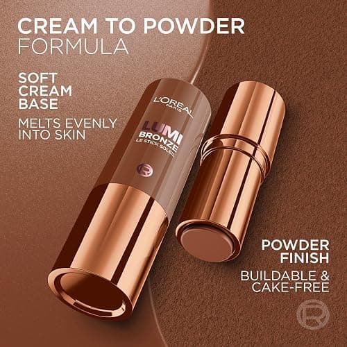 L'Oreal Paris Lumi Bronze Le Stick Soleil Bronzer Stick, Cream-To-Powder Bronzer For A Sunkissed Face Makeup Glow, 110 Toasted Sunlight thumbnail 4