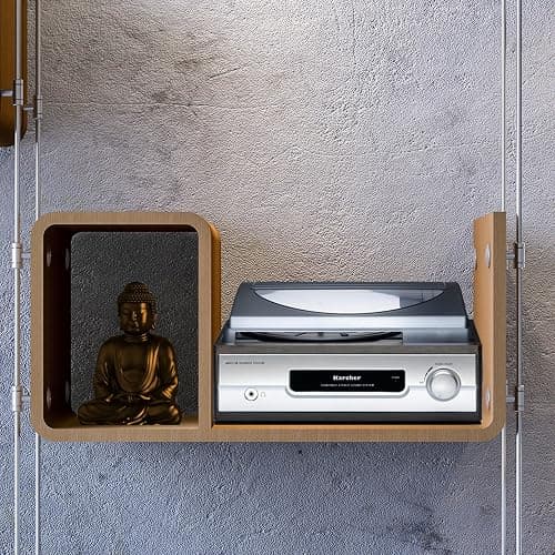 Karcher Plattenspieler mit eingebauten Stereo-Lautsprechern, Vinyl Schallplattenspieler, Line Out, Kopfhöreranschluss, 2 Geschwindigkeiten, Nostalgie Retro Turntable, KA 8050 silber thumbnail 6