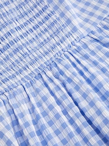 CIDER Mini Dresses for Women Gingham Sleeveless Bow Tie Square Neck A Line Sundress Cute Casual Trendy Outfits thumbnail 5