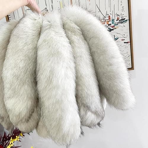 LAIDIC Therian Fox Tail Keychain Furry Tail Backpack Tassel Bag Handbag Accessory Hook Pendant Cosplay Toy Photo - Blue Fox thumbnail 5