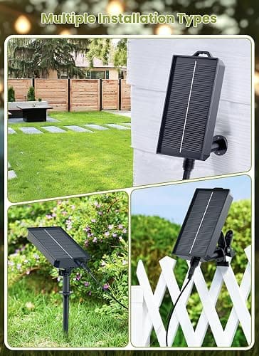 Brightown 58FT Solar String Lights Outdoor, IP65 Waterproof, Remote, Timer | Patio Lights with 17 LED Shatterproof Bulbs, 3 Light Modes, Dimmable, Outside Light for Backyard Porch Yard Party Xmas Decor thumbnail 6