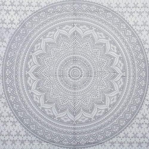Popular Handicrafts Hippie Mandala Ombre Tapestry Wall Hanging - Maditation Silver Gypsy Bohemian Hippy Psychedelic Dorm Room Decor Poster 30 x 40 Inch thumbnail 4