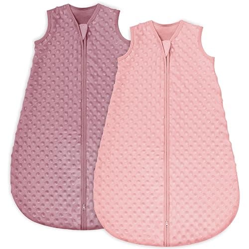Yoofoss Fleece Baby Sleep Sack 6-12 Months with Plush Dots, TOG 1.5 Baby Wearable Blanket with 2-Way Zipper, Organic Cotton Toddler Sleep Sack Fleece - Image 1