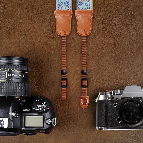 Padwa Lifestyle Plaid Camera Strap - 2" Wide Double Layer Cowhide Head,Cotton Camera Shoulder Straps thumbnail 6