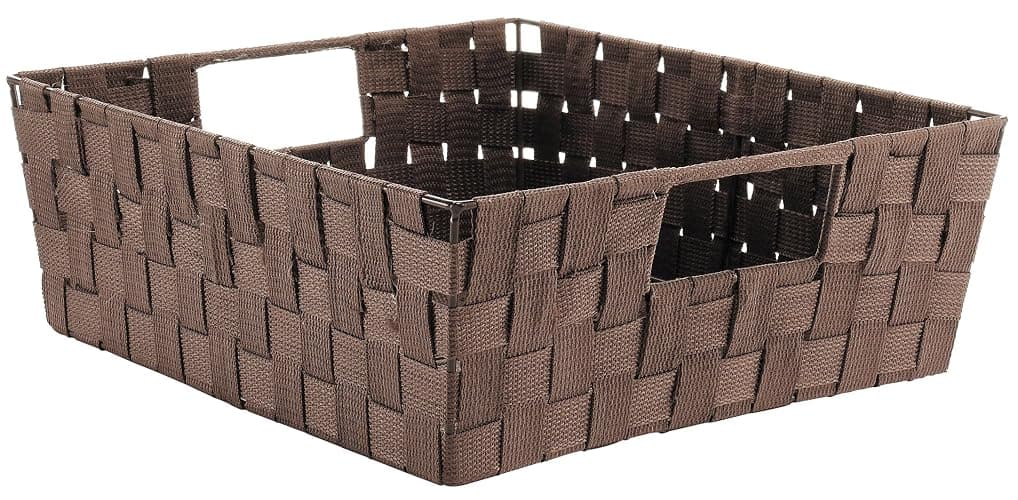 Whitmor Woven Strap Shelf Storage Tote Basket - Java 13 by 15 by 5" - Image 1