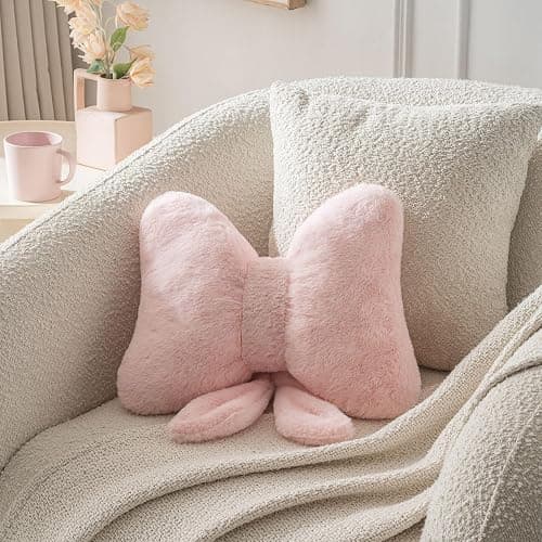 Novohive Bow Pillow Throw Pillows Butterfly Shaped Decorative Cute Pillows for Bed Sofa Cute Home Decor,Pink 10 * 8inch thumbnail 4