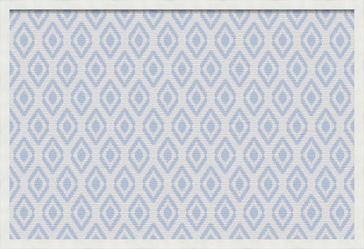 PinPix 36x24 inch Cork Bulletin Board. This Decorative Framed Pin Board Comes with Ikat Light Blue Design and a Satin White Frame Frame. Ideal for Home Office Decor (PinPix-1633) thumbnail 3