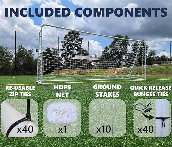Official Size 24 X 8 X 5 Ft. Steel Soccer Goal. Heavy Duty Frame w/Net. Tournament, Regulation Size. Professional Portable Practice Training Aid. 24 X 8, 24x8(1Net) thumbnail 3