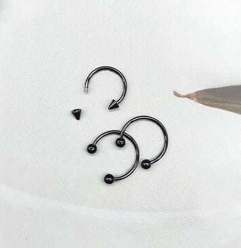 MONAZEO 40Pcs 16G Lip Rings Surgical Steel Snake Bite Jewelry Labret Monroe Barbell Daith Tragus Helix Piercing Nose Septum Jewelry for Women Men 6mm/8mm/10mm/12mm thumbnail 7