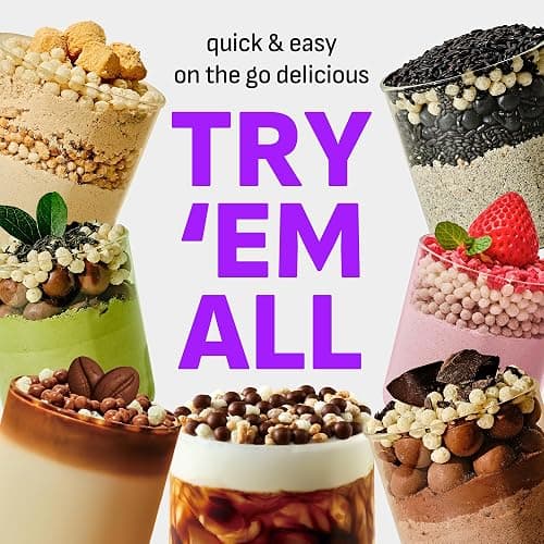 Flimeal Variety pack Protein Shake, With Crunchy Protein Balls, Protein Smoothie Powder - Low Sugar, Keto-Friendly Meal Replacement Shake, 1.59oz, 12packs, 6 Flavors thumbnail 4