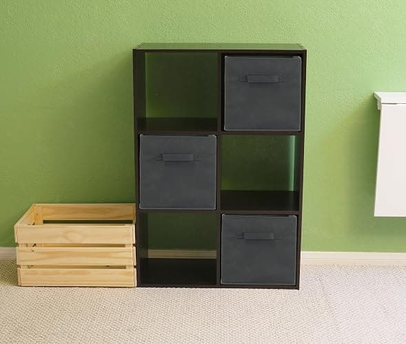 Simple Houseware 11 Inch Foldable Storage Bins Cubes Organizer, 6 Pack, Dark Grey thumbnail 6