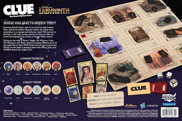 CLUE: Labyrinth | Solve The Mystery - Who Does Jareth Control, Where is Toby, and What Object is Used | Collectible Clue Game Based on Jim Henson’s Labyrinth | Officially-Licensed Game thumbnail 3