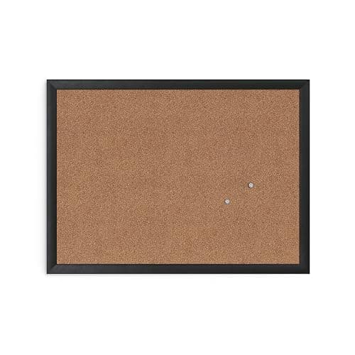 U Brands Cork Bulletin Board, 17" x 23", Black Wood Frame thumbnail 3