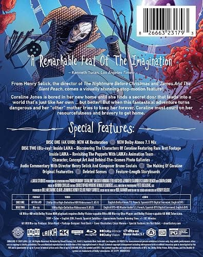 Coraline - Limited Edition Steelbook 4K Ultra HD + Blu-ray [4K UHD] thumbnail 3