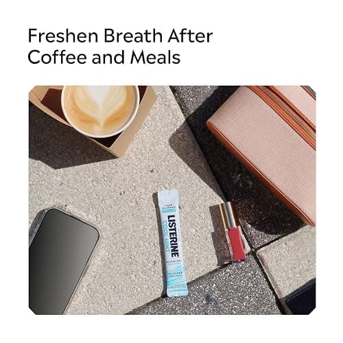 Listerine Alcohol Free Mouthwash Packets, Cool Mint, 0.33 fl. oz, 30 Pack | Oral Rinse in Portable Individual Packets, Kills Bad Breath Germs On-the-Go, Less Intense Taste, Mild Mint, Travel Essentials thumbnail 5