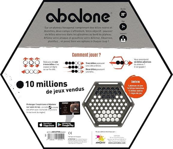 Asmodee - Abalone - Edition Officielle - Jeu de Société Famille pour Adultes & Enfants dès 7 Ans - Jeu de Stratégie & Réflexion - Plateau de 28 Billes - As d'or - 2 Joueurs - 20 Min - Zygomatic thumbnail 6