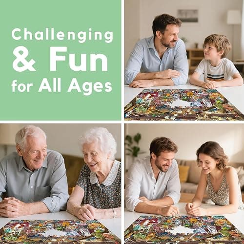 CREAFOMIFE 1000 Piece Jigsaw Puzzle for Adults, Hard Difficult Challenging Large Puzzle, Gift for Adult Puzzle Lovers Attic on Scenes (27.5 x 20 Inches) thumbnail 6