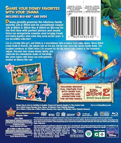 Lilo & Stitch / Lilo & Stitch: Stitch Has A Glitch Two-Movie Collection (Three Disc Blu-ray / DVD Combo) thumbnail 2