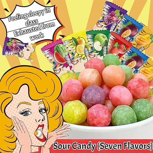 JOIYSVEN- Extreme Sour Hard Candy 100g （3.53Ounce）- Assorted Flavors- Extreme Sour Candy Challenge – Retro Party Bag & Gift Hamper Treats Bulk,For pranks, Christmas, Chinese snacks, final boss sour candy thumbnail 2