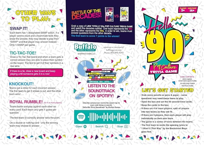 Buffalo Games Hella 90's - Pop Culture Trivia Game Brown thumbnail 8