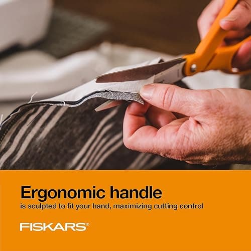 Fiskars 8" Original Orange-Handled Stainless Steel Scissors, Ergonomic and Keeps Material Flat, Sharp All-Purpose Paper and Fabric Scissors for Office, Arts, and Crafts thumbnail 6