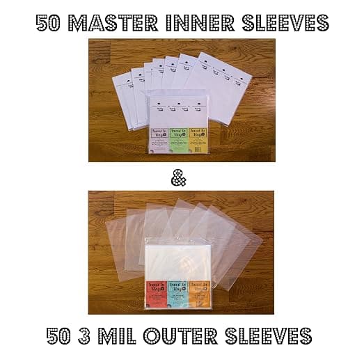 100 LP Sleeves Combo Pack - 50 Outer & 50 Inner Sleeves for 12" Vinyl Records - Protect Your Collection - Invest In Vinyl thumbnail 2