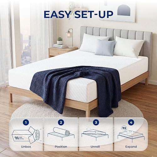Neo Sleep King Size 12Inch Cooling Gel Memory Foam Mattress Pressure Relief | Medium Feel, Removable Washable Cover, Anti-Slip Bottom, Bed in a box, Breathable, Fiberglass Free, CertiPUR-US Certified thumbnail 8