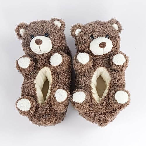 ooohyeah Women's Animal Plush Slippers | Cute Cozy Fuzzy House Shoes, Non-Slip Sole, Warm Indoor Bedroom Shoes for Home, Gift Choice thumbnail 5