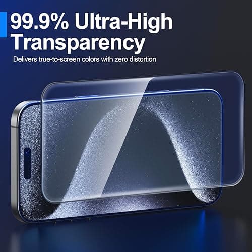 Ailun 3 Pack Screen Protector for iPhone 15 Pro Max [6.7 inch] + 3 Pack Camera Lens Protector with Installation Frame,Sensor Protection,Dynamic Island Compatible,Case Friendly Tempered Glass Film thumbnail 3