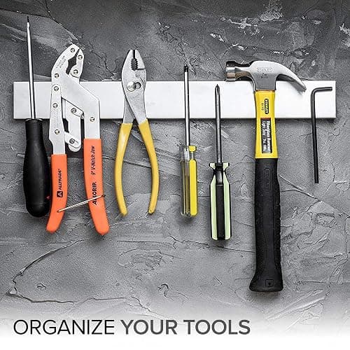 Modern Innovations 16 Inch Stainless Steel Magnetic Knife Bar with Multi-Purpose Functionality as a Knife Holder, Knife Strip, Magnetic Tool Organizer, Art Supply Organizer & Home Organizer - 16 Inch thumbnail 4