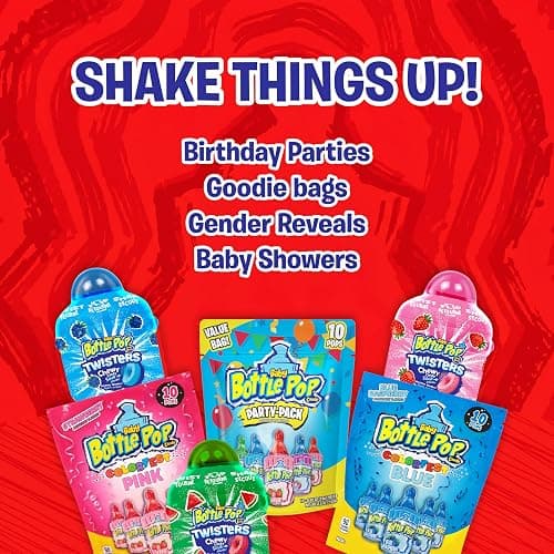 Baby Bottle Pop Candy Lollipops Variety Pack - 10 Ct Individually Wrapped | Suckers with Powdered Dip - Assorted Bulk Candy for Kids Party Favors Goodie Bags Baby Shower & Gender Reveal thumbnail 6