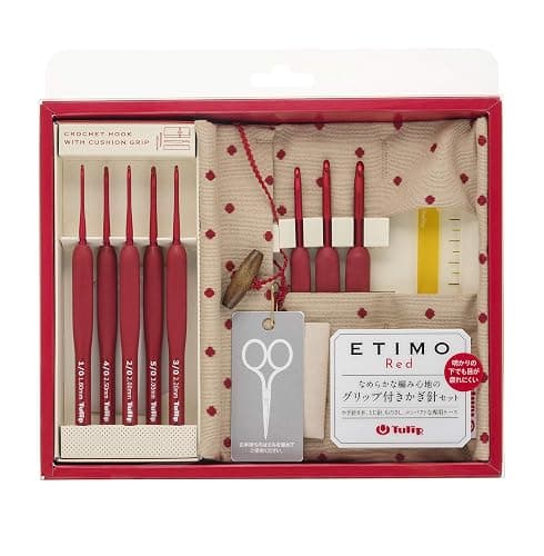 ETIMO Red Crochet Set Red Tulip TED001, 2.6 x 20.4 x 22 cm - Image 1