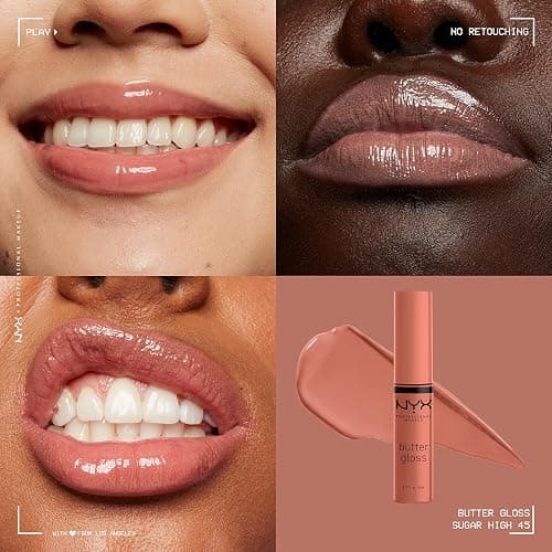 NYX PROFESSIONAL MAKEUP Butter Gloss Brown Sugar, Non-Sticky Lip Gloss - Pack Of 3 (Sugar High, Spiked Toffee, Butterscotch) thumbnail 5