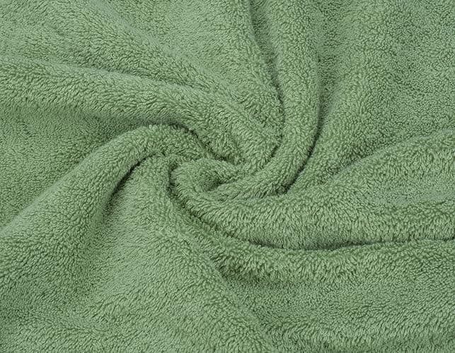 American Soft Linen Luxury 6 Piece Towel Set, 2 Bath Towels 2 Hand Towel 2 Washcloths, 600 GSM 100% Cotton Turkish Towels for Bathroom, Sage Green Towel Sets thumbnail 7