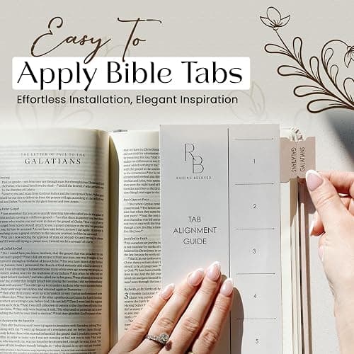 Bible Tabs for Women Study Bible, Embossed Matte Catholic Bible Tabs Gold, Laminated Bible Tabs, Bible Book Tabs w/Old & New Testament Neutral Bible Labels Tabs, Perfect Bible Study Supplies Oak thumbnail 3