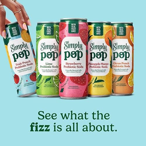 Simply POP Prebiotic Soda Fruit Punch Cans, 12 fl oz, 12 Pack thumbnail 5